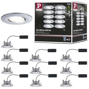 Paulmann 99923 Calla LED recessed luminaire Round Set of 10 incl. 10x6W IP65 recessed Spotlight Chrome matt Cabinet Light Plastic recessed lamp 4000K Paulmann 99923 Calla LED recessed luminaire Round Set of 10 incl. 10x6W IP65 recessed Spotlight Chrome matt Cabinet Light Plastic recessed lamp 4000K