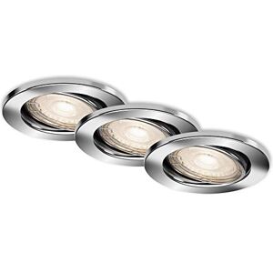 Briloner Leuchten LED recessed Lights, Set of 3 Ceiling Lights, LED Module swivelling, Each 5 watts, Each 460 lumens, 3,000 Kelvin, IP23, Chrome, 86 x 70 mm (D x H) Briloner Leuchten LED recessed Lights, Set of 3 Ceiling Lights, LED Module swivelling, Each 5 watts, Each 460 lumens, 3,000 Kelvin, IP23, Chrome, 86 x 70 mm (D x H)