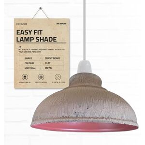 DC VOLTAGE Industrial Ceiling Pendant Light Shades Retro Style Curvy Dome Shaped lamp Shades Metal Easy fit Ceiling Pendant Light Shades for Light fixtures (Clay) DC VOLTAGE Industrial Ceiling Pendant Light Shades Retro Style Curvy Dome Shaped lamp Shades Metal Easy fit Ceiling Pendant Light Shades for Light fixtures (Clay)