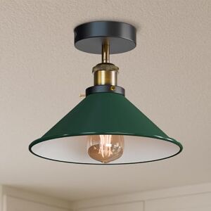 LEDSone Vintage Ceiling Lighting Fixtures with E27 Lamp Holder 22cm Green Conical Shade Flush Mount Ceiling Light for Kitchen Hallway Dining Rooms Living Rooms Bar with Bulb LEDSone Vintage Ceiling Lighting Fixtures with E27 Lamp Holder 22cm Green Conical Shade Flush Mount Ceiling Light for Kitchen Hallway Dining Rooms Living Rooms Bar with Bulb