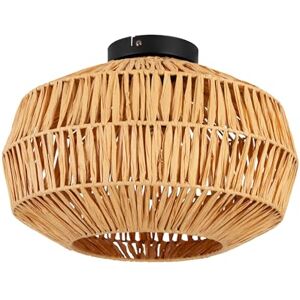 Eglo Ceiling Light Fixture Sheldon, Boho Living Room lamp, Bedroom and Hallway Lighting, Raffia Paper lampshade, E27 Socket, Ø 38 cm Eglo Ceiling Light Fixture Sheldon, Boho Living Room lamp, Bedroom and Hallway Lighting, Raffia Paper lampshade, E27 Socket, Ø 38 cm