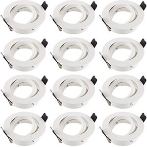 SEBSON 12x Downlight Type 5 GU10 Swiveling, White Matt, LED/ Halogen, Recessed Ceiling Light Tiltable, Mounting Frame Aluminium SEBSON 12x Downlight Type 5 GU10 Swiveling, White Matt, LED/ Halogen, Recessed Ceiling Light Tiltable, Mounting Frame Aluminium