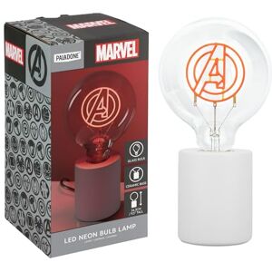 Paladone Marvel Avengers Decorative LED Neon Bulb Lamp E27 Glass Lightbulb, Officially Licensed Superhero Gift, Fun Light for Bedrooms & Homes, Red Paladone Marvel Avengers Decorative LED Neon Bulb Lamp E27 Glass Lightbulb, Officially Licensed Superhero Gift, Fun Light for Bedrooms & Homes, Red
