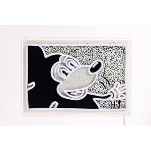 YELLOWPOP LED Neon Light Sign, Mickey 2 'Monochrome' in White, 37 cm (L) x 1.8 cm (W), Acrylic, PVC/Silicone YELLOWPOP LED Neon Light Sign, Mickey 2 'Monochrome' in White, 37 cm (L) x 1.8 cm (W), Acrylic, PVC/Silicone