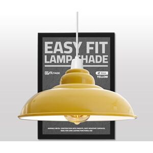 DC VOLTAGE Modern Industrial Metal Ceiling Light Shade Yellow 32cm Large Curvy Easy Fit Pendant Lamp Shade for Living Room, Kitchen, Hallway(Free Reducer Plate) DC VOLTAGE Modern Industrial Metal Ceiling Light Shade Yellow 32cm Large Curvy Easy Fit Pendant Lamp Shade for Living Room, Kitchen, Hallway(Free Reducer Plate)