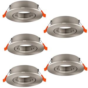 Eglo Set of 5 recessed spotlights Barranco, Adjustable spot Lights for Ceiling, Round Downlight Without Bulb, Silver Plastic lamp, GU10 Socket, Ø 9 cm Eglo Set of 5 recessed spotlights Barranco, Adjustable spot Lights for Ceiling, Round Downlight Without Bulb, Silver Plastic lamp, GU10 Socket, Ø 9 cm