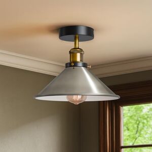 LEDSone E27 Flush Mount Ceiling Light with 22cm Satin Nickel Conical Lampshade Ceiling Lighting Fixtures for Kitchen Dining Rooms Living Rooms Easy Fit Premium Quality Anti Rust Durable Metal with EPC A+ Bulb LEDSone E27 Flush Mount Ceiling Light with 22cm Satin Nickel Conical Lampshade Ceiling Lighting Fixtures for Kitchen Dining Rooms Living Rooms Easy Fit Premium Quality Anti Rust Durable Metal with EPC A+ Bulb