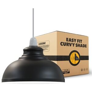 LEDSone Retro Black Inner White Metal Ceiling Lampshade 29cm Easy Fit Modern Hanging Pendant Lightshade for Bedroom Dining Room Hallway Office Industrial Kitchen Restaurant Bar LEDSone Retro Black Inner White Metal Ceiling Lampshade 29cm Easy Fit Modern Hanging Pendant Lightshade for Bedroom Dining Room Hallway Office Industrial Kitchen Restaurant Bar