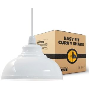 LEDSone Retro White Metal Ceiling Lampshade 29cm Easy Fit Modern Hanging Pendant Lightshade for Bedroom Dining Room Hallway Office Industrial Kitchen Restaurant Bar LEDSone Retro White Metal Ceiling Lampshade 29cm Easy Fit Modern Hanging Pendant Lightshade for Bedroom Dining Room Hallway Office Industrial Kitchen Restaurant Bar