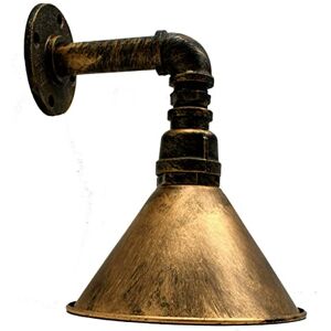 LEDSone Industrial Vintage Water Pipe Wall Light Conical Metal Lampshade in Brushed Copper with E27 Socket Steampunk Sconces Ideal for Farmhouse, Bedroom Decoration Fixtures LEDSone Industrial Vintage Water Pipe Wall Light Conical Metal Lampshade in Brushed Copper with E27 Socket Steampunk Sconces Ideal for Farmhouse, Bedroom Decoration Fixtures