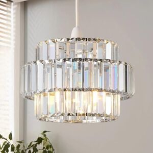 HARPER LIVING Easy Fit Pendant Shade, Chrome Ceiling Light Shade with Diameter 27cm Modern Lampshade for Bedroom, Kitchen, Living Room HARPER LIVING Easy Fit Pendant Shade, Chrome Ceiling Light Shade with Diameter 27cm Modern Lampshade for Bedroom, Kitchen, Living Room