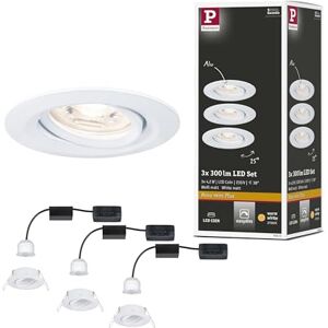 Paulmann 92971 Nova mini Plus LED recessed luminaire Coin EasyDim Round swivelling incl. 3x4.2 watt dimmable recessed Ceiling Spotlight White matt recessed lamp Aluminium Warm White 2700 K Paulmann 92971 Nova mini Plus LED recessed luminaire Coin EasyDim Round swivelling incl. 3x4.2 watt dimmable recessed Ceiling Spotlight White matt recessed lamp Aluminium Warm White 2700 K