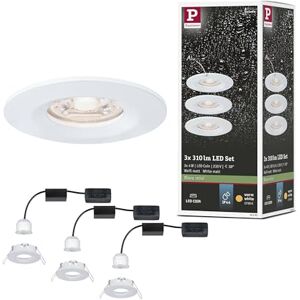 Paulmann 94299 Nova mini LED recessed luminaire Coin Round Rigid incl. 3x4 watt recessed Ceiling Spotlight White matt recessed lamp Aluminium Warm White 2700 K Paulmann 94299 Nova mini LED recessed luminaire Coin Round Rigid incl. 3x4 watt recessed Ceiling Spotlight White matt recessed lamp Aluminium Warm White 2700 K