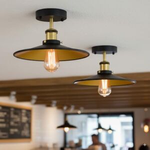 LEDSone Pack of 2 E27 Flush Ceiling Light with 22cm Black Inner Gold Lampshade Easy Fit Premium Quality Anti Rust Durable Metal Ceiling Lighting Fitting for Kitchen, Bedroom, Livingroom LEDSone Pack of 2 E27 Flush Ceiling Light with 22cm Black Inner Gold Lampshade Easy Fit Premium Quality Anti Rust Durable Metal Ceiling Lighting Fitting for Kitchen, Bedroom, Livingroom