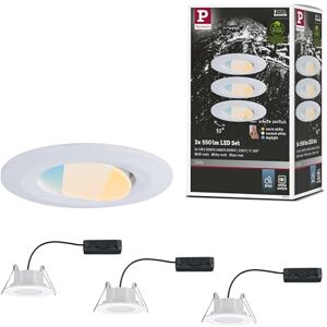 Paulmann 99935 Calla LED recessed luminaire Round Set of 3 incl. 3x5.5W IP65 recessed Spotlight White matt Cabinet Light Plastic recessed lamp 3000K Paulmann 99935 Calla LED recessed luminaire Round Set of 3 incl. 3x5.5W IP65 recessed Spotlight White matt Cabinet Light Plastic recessed lamp 3000K