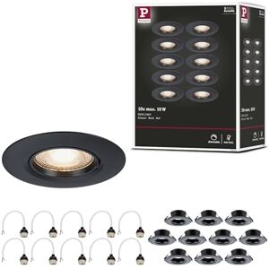 Paulmann 92120 recessed luminaire 10-Pack Rigid Round 90mm GU10 max. 10x10W 230V Black recessed lamp – luminaire lamp not Included Paulmann 92120 recessed luminaire 10-Pack Rigid Round 90mm GU10 max. 10x10W 230V Black recessed lamp – luminaire lamp not Included