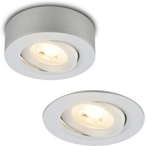 Briloner 2 in 1 LED surface-mounted spot and recessed spotlight, swivelling warm white light, flat, LED spot 230V, ceiling spotlight, recessed luminaire, ceiling spotlight, 68 mm hole size, 90x30 mm Briloner 2 in 1 LED surface-mounted spot and recessed spotlight, swivelling warm white light, flat, LED spot 230V, ceiling spotlight, recessed luminaire, ceiling spotlight, 68 mm hole size, 90x30 mm