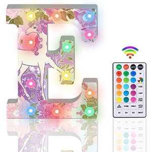 HIYAA Light Up Letters, Glitter LED Letter Lights 18 Color Changing Diamond Alphabet Sign Night Light with Remote Control for Girls Gifts Birthday Bar Wedding Party Christmas Valentine Wall Table Decor E HIYAA Light Up Letters, Glitter LED Letter Lights 18 Color Changing Diamond Alphabet Sign Night Light with Remote Control for Girls Gifts Birthday Bar Wedding Party Christmas Valentine Wall Table Decor E