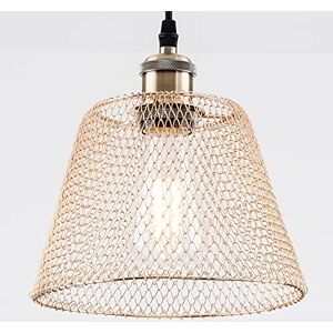 HARPER LIVING Pendant Ceiling Light Shade, Easy Fit Compact Vintage Lamp Shades, Gold Wire Mesh Basket, Metal Lampshades for Bedroom Ceiling Light Pendant (Gold) HARPER LIVING Pendant Ceiling Light Shade, Easy Fit Compact Vintage Lamp Shades, Gold Wire Mesh Basket, Metal Lampshades for Bedroom Ceiling Light Pendant (Gold)