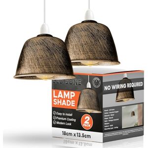 LEDSone 2 Pack 18cm Brushed Copper Metal Dome Easy Fit Lampshade with 4cm Top Hole Modern Retro Style Light Shade for Kitchen Lighting, Living Room Lamps, Pendant Light Replacement LEDSone 2 Pack 18cm Brushed Copper Metal Dome Easy Fit Lampshade with 4cm Top Hole Modern Retro Style Light Shade for Kitchen Lighting, Living Room Lamps, Pendant Light Replacement