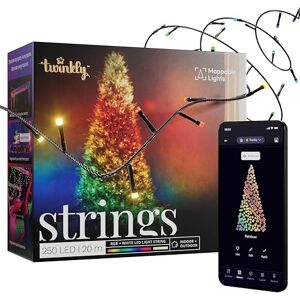 Twinkly Strings 250 LED RGB+ White, LED Light String, in- and Outdoor Smart Multicolor LED Lights, Mappable LEDs, Compatible with Alexa and Google Home, IP44, Black Wire, 20m Twinkly Strings 250 LED RGB+ White, LED Light String, in- and Outdoor Smart Multicolor LED Lights, Mappable LEDs, Compatible with Alexa and Google Home, IP44, Black Wire, 20m