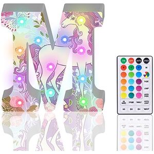 HIYAA Light Up Letters, Glitter LED Letter Lights 18 Color Changing Diamond Alphabet Sign Night Light with Remote Control for Girls Gifts Birthday Bar Wedding Party Christmas Valentine Wall Table Decor M HIYAA Light Up Letters, Glitter LED Letter Lights 18 Color Changing Diamond Alphabet Sign Night Light with Remote Control for Girls Gifts Birthday Bar Wedding Party Christmas Valentine Wall Table Decor M