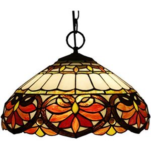 JWBXFYXW Tiffany Style Baroque Stained Glass Pull Chain Pendant Lamp 16 Inch Antique Creative Red Yellow Brown Grape Shade Hanging Lamp for Dining Room Bedroom Porch,J JWBXFYXW Tiffany Style Baroque Stained Glass Pull Chain Pendant Lamp 16 Inch Antique Creative Red Yellow Brown Grape Shade Hanging Lamp for Dining Room Bedroom Porch,J