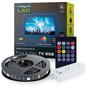 Integral LED RGB Plug and Play TV Strip IP20 2m 1.5w/m 24LED/M 10mm Width 120 Beam Box Pack with IR Controller & BLE APP Control USB Power Integral LED RGB Plug and Play TV Strip IP20 2m 1.5w/m 24LED/M 10mm Width 120 Beam Box Pack with IR Controller & BLE APP Control USB Power
