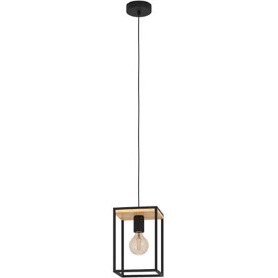 Eglo Pendant Lighting Libertad, Ceiling Light Fitting Made of Black Metal and Natural Wood, Hanging lamp for Dining and Living Room, E27 Socket Eglo Pendant Lighting Libertad, Ceiling Light Fitting Made of Black Metal and Natural Wood, Hanging lamp for Dining and Living Room, E27 Socket