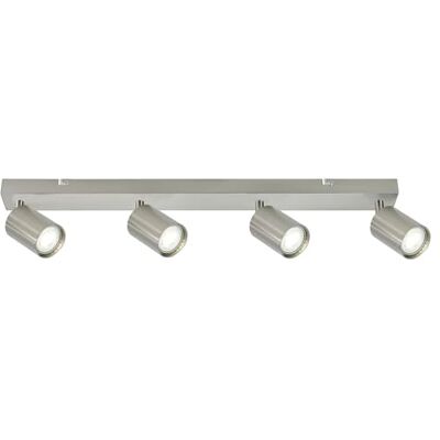 Integral LED Siena 4 Way GU10 LED Spotlight Bar Modern Indoor Ceiling Light Fitting Adjustable and Rotatable Ideal for Living Room, Bedroom, Kitchen and Dining Room Premium Satin Nickel Finish Integral LED Siena 4 Way GU10 LED Spotlight Bar Modern Indoor Ceiling Light Fitting Adjustable and Rotatable Ideal for Living Room, Bedroom, Kitchen and Dining Room Premium Satin Nickel Finish
