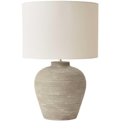 ValueLights Reid Linen Drum Lamp Shade Stone Grey Ribbed Ceramic Large Table Lamp Table Lamps, Home Décor & Improvement Essential ValueLights Reid Linen Drum Lamp Shade Stone Grey Ribbed Ceramic Large Table Lamp Table Lamps, Home Décor & Improvement Essential