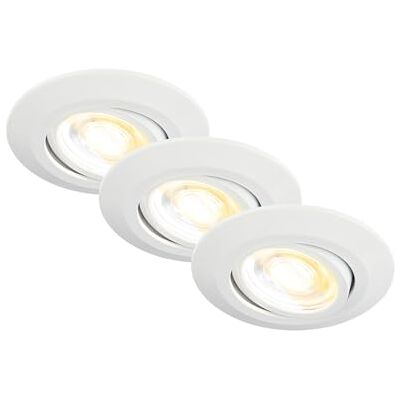Briloner White LED Recessed Spotlights - Eco, Adjustable, 520 Lumens Briloner White LED Recessed Spotlights - Eco, Adjustable, 520 Lumens