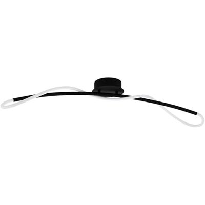 Eglo LED ceiling light Egidonella, single-flame ceiling lamp living room light, kitchen light made of steel and plastic, hallway ceiling lamp in black and white, 90 cm long Eglo LED ceiling light Egidonella, single-flame ceiling lamp living room light, kitchen light made of steel and plastic, hallway ceiling lamp in black and white, 90 cm long