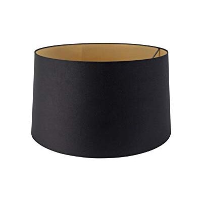 QAZQA Cotton Black Shade with Gold Interior - Classic Lamp Accessory QAZQA Cotton Black Shade with Gold Interior - Classic Lamp Accessory