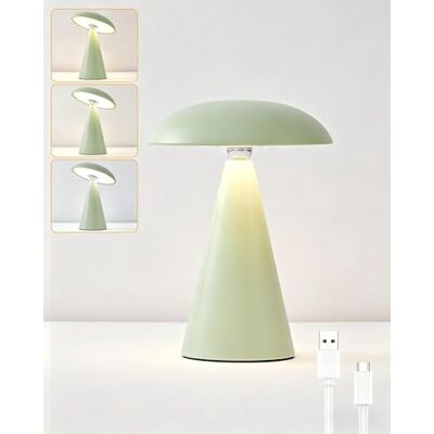 HARPER LIVING Rechargeable Table Lamp, Magnetic Touch Mushroom Bedside Light Dimmable, Portable LED Battery Desk Lamp for Bedroom Living Room Home Office Kids Room, Matt Light Green HARPER LIVING Rechargeable Table Lamp, Magnetic Touch Mushroom Bedside Light Dimmable, Portable LED Battery Desk Lamp for Bedroom Living Room Home Office Kids Room, Matt Light Green