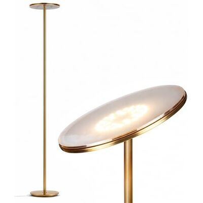 Brightech Sky LED Torchiere Super Bright Floor Lamp Contemporary, High Lumen Light for Living Rooms & Offices Dimmable, Indoor Pole Uplight for Bedroom Reading Gold Brass Brightech Sky LED Torchiere Super Bright Floor Lamp Contemporary, High Lumen Light for Living Rooms & Offices Dimmable, Indoor Pole Uplight for Bedroom Reading Gold Brass
