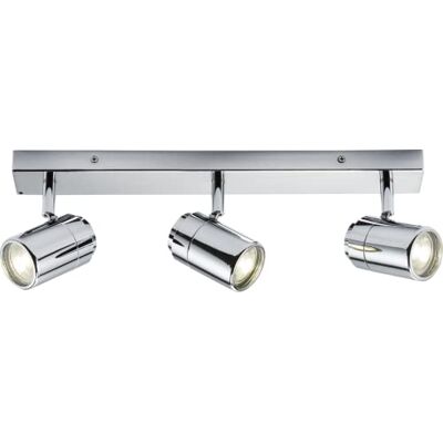 Knightsbridge Chrome GU10 Triple Bar Spotlight - 20W - IP44 Knightsbridge Chrome GU10 Triple Bar Spotlight - 20W - IP44