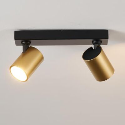 Harper Living - 2-Way Ceiling Spotlight GU10 - Finish Black & Gold - Ceiling Spotlight Harper Living - 2-Way Ceiling Spotlight GU10 - Finish Black & Gold - Ceiling Spotlight