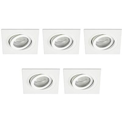 Litecraft - Recessed Square IP65 - White - Tiltable Downlight Litecraft - Recessed Square IP65 - White - Tiltable Downlight