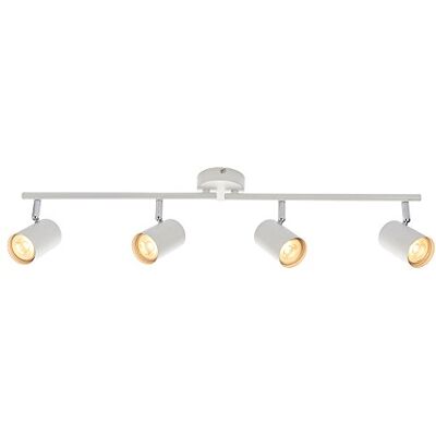 National Lighting Arezzo Modern 4 Way Decorative Matt White Finish GU10 LED Compatible Adjustable Dimmable Ceiling Spotlight Bar Track Lighting National Lighting Arezzo Modern 4 Way Decorative Matt White Finish GU10 LED Compatible Adjustable Dimmable Ceiling Spotlight Bar Track Lighting