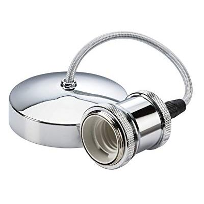 Knightsbridge - Vintage E27 Pendant Set - 6in - Chrome Gloss - Pendant Set Knightsbridge - Vintage E27 Pendant Set - 6in - Chrome Gloss - Pendant Set