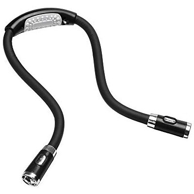 GRSTREE Reading Light for Books in Bed, Neck Reading Lamp Hands Free 4 LED Beads, 3 Adjustable Brightness, Neck Torch for Reading in Car, BBQ, Knitting, Black GRSTREE Reading Light for Books in Bed, Neck Reading Lamp Hands Free 4 LED Beads, 3 Adjustable Brightness, Neck Torch for Reading in Car, BBQ, Knitting, Black