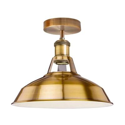 LEDSone Vintage -Semi Flush Mount Ceiling Light Fitting-Industrial Style Kitchen Light Ceiling Metal 30cm Barn Slot Farmhouse Lighting Fixture (Yellow Brass) LEDSone Vintage -Semi Flush Mount Ceiling Light Fitting-Industrial Style Kitchen Light Ceiling Metal 30cm Barn Slot Farmhouse Lighting Fixture (Yellow Brass)