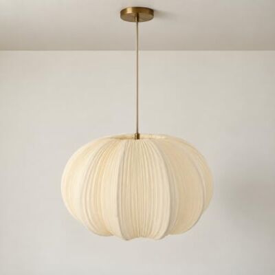 CGC Lighting Indoor Ceiling Lampshade Oval Stretch Ruffled Silk Fabric 45cm Width Hanging Floor lamp (Cream Oval Stretch) CGC Lighting Indoor Ceiling Lampshade Oval Stretch Ruffled Silk Fabric 45cm Width Hanging Floor lamp (Cream Oval Stretch)