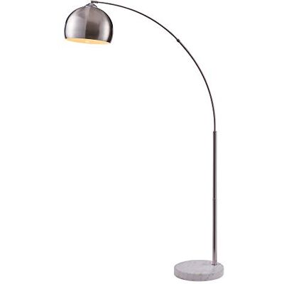 Teamson Home - Arquer Arc Floor Lamp - White Marble Base Teamson Home - Arquer Arc Floor Lamp - White Marble Base