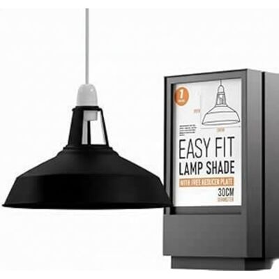 DC VOLTAGE Lamp Shade Metal 30cm Modern Hanging Ceiling Lighting for Bedroom Industrial Replacement Kitchen Light Shade Easy Fit E27 Hanging Pendant (Black) DC VOLTAGE Lamp Shade Metal 30cm Modern Hanging Ceiling Lighting for Bedroom Industrial Replacement Kitchen Light Shade Easy Fit E27 Hanging Pendant (Black)