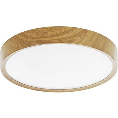 Eglo Musurita LED Ceiling Light, 1 Bulb Ceiling Light, Modern Living Room Lamp, Kitchen Lamp Made of Steel and Plastic, Hallway Lamp Ceiling in Wood Look, White, Diameter 44 cm Eglo Musurita LED Ceiling Light, 1 Bulb Ceiling Light, Modern Living Room Lamp, Kitchen Lamp Made of Steel and Plastic, Hallway Lamp Ceiling in Wood Look, White, Diameter 44 cm