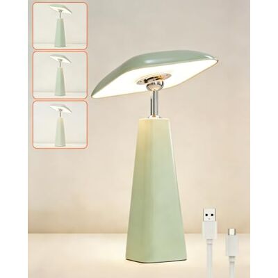 HARPER LIVING Rechargeable Table Lamp, Magnetic Touch Mushroom Bedside Light Dimmable, Portable LED Battery Desk Lamp for Bedroom Living Room Home Office Kids Room (Shiny Light Green) HARPER LIVING Rechargeable Table Lamp, Magnetic Touch Mushroom Bedside Light Dimmable, Portable LED Battery Desk Lamp for Bedroom Living Room Home Office Kids Room (Shiny Light Green)