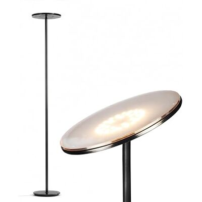 Brightech Sky LED Torchiere Super Bright Floor Lamp Contemporary, High Lumen Light for Living Rooms & Offices Dimmable, Indoor Pole Uplight for Bedroom Reading Black Chrome Brightech Sky LED Torchiere Super Bright Floor Lamp Contemporary, High Lumen Light for Living Rooms & Offices Dimmable, Indoor Pole Uplight for Bedroom Reading Black Chrome