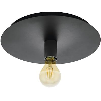 Eglo ceiling light Passano 1, Single-Bulb Ceiling Lamp Modern, Industrial Living Room Light in Black Steel, Kitchen Light, Hallway Ceiling Lamp with E27 Socket Eglo ceiling light Passano 1, Single-Bulb Ceiling Lamp Modern, Industrial Living Room Light in Black Steel, Kitchen Light, Hallway Ceiling Lamp with E27 Socket